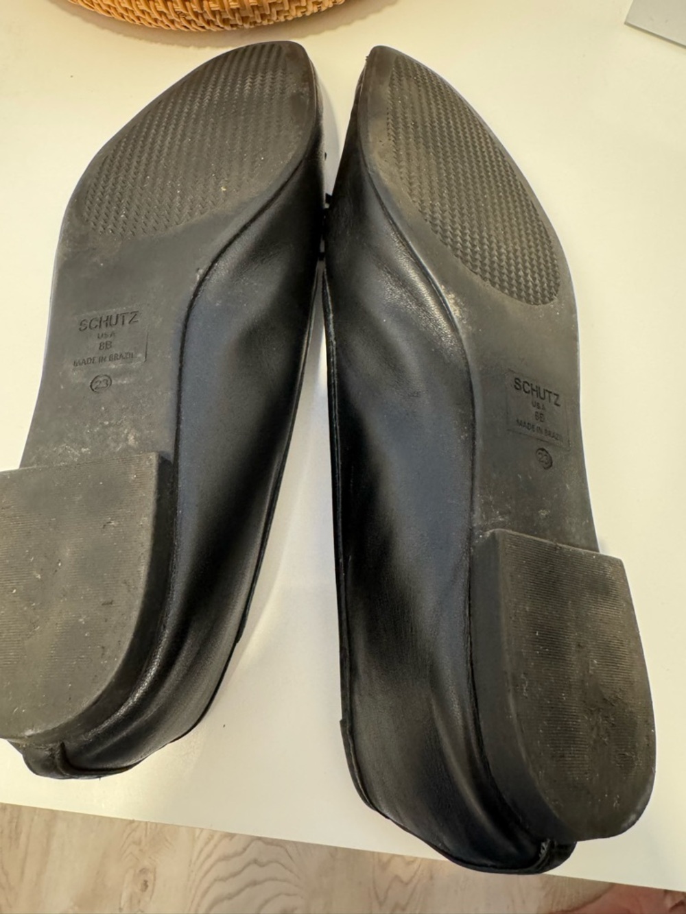 SCHUTZ ARISSA BLACK LEATHER BALLET FLAT size 8 - Picture 6 of 12